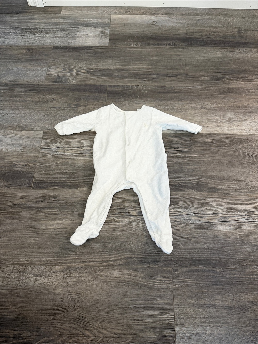 Purebaby Soft White Infant One-Piece Footed Sleeper